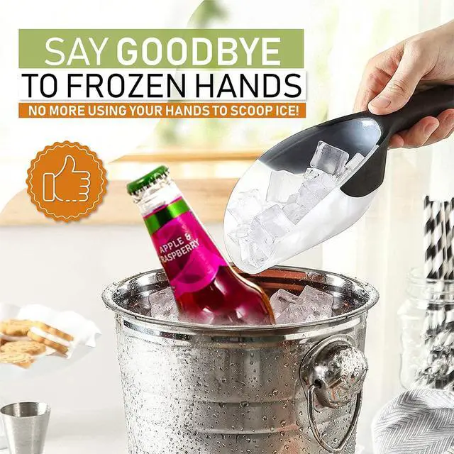 Alt view image 4 of 7 - Spring Chef Magnetic Ice Scoop for Freezer, BPA-Free Food Scooper, Black | Flexi-Plastic Popcorn Scoop with Soft Grip Handle - Dishwasher Safe Ice Scooper - Food Scooper for Flour, Grains, Pet Food
