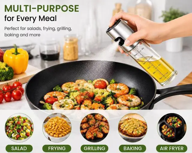Alt view image 2 of 7 - NIKKIER Oil Sprayer for Cooking,100ml Olive Oil Spritzer,Oil Sprayer for Air Fryer, Salad,BBQ,Roasting