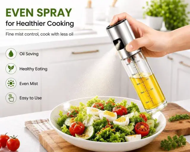 Alt view image 3 of 7 - NIKKIER Oil Sprayer for Cooking,100ml Olive Oil Spritzer,Oil Sprayer for Air Fryer, Salad,BBQ,Roasting