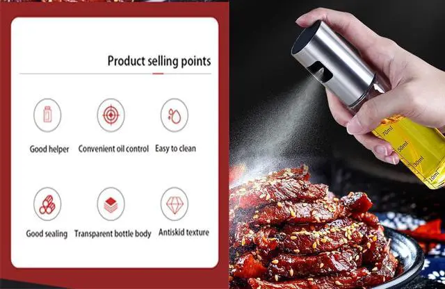 Alt view image 7 of 7 - NIKKIER Oil Sprayer for Cooking,100ml Olive Oil Spritzer,Oil Sprayer for Air Fryer, Salad,BBQ,Roasting