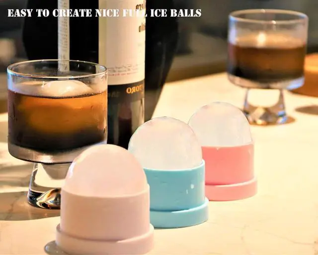 Alt view image 5 of 6 - DAPOWER Ice Ball Maker Mold - Set of 4, Round Ice Cube Mold, 2.4 Inch Sphere Ice Cubes for Whiskey, Cocktails, Bourbon (4, Blue)