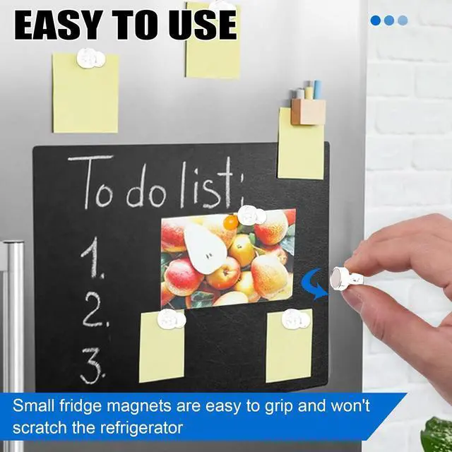 Alt view image 5 of 7 - LOVIMAG Fridge Magnets 20Pcs, Magnet for Refrigerator Whiteboard, White | Small Strong Neodymium Metal Cute Push Pin for Classroom, Kitchen, Accessories Decorative, Office, Calendar