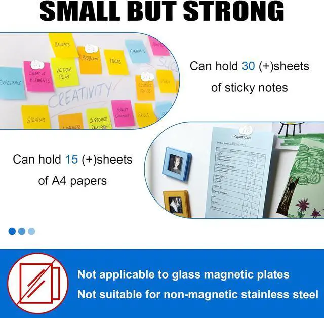 Alt view image 6 of 7 - LOVIMAG Fridge Magnets 20Pcs, Magnet for Refrigerator Whiteboard, White | Small Strong Neodymium Metal Cute Push Pin for Classroom, Kitchen, Accessories Decorative, Office, Calendar
