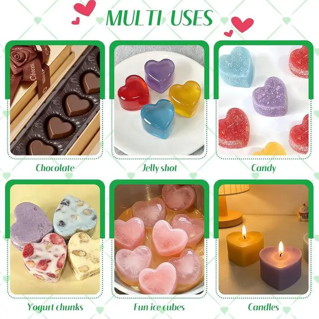 Alt view image 6 of 6 - Heart Ice Cube Molds, 3Pack Deep Thick Silicone Heart Ice Cube Trays | 30-Cavity Heart Ice Mold for Cocktails, Whiskey, Coffee, Drinks, Handmade Candy Chocolate, Wedding Party Valentines DIY Gifts
