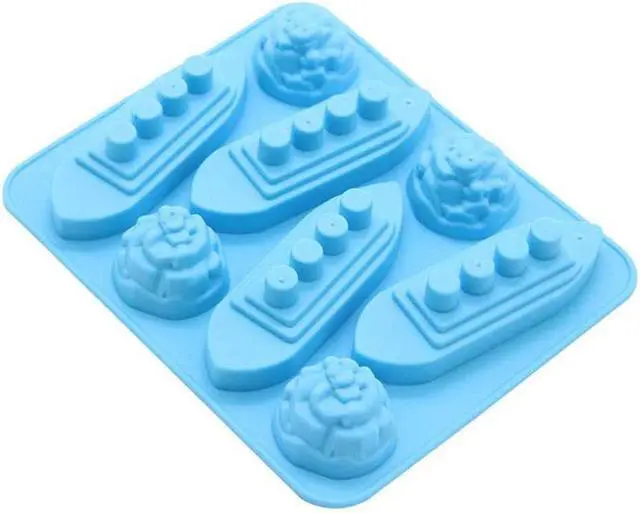 Alt view image 2 of 7 - 3Pcs Titanic and Iceberg Ice Cube Trays, Titanic Film Theme Ice Maker Chocolate Candy Soap Crayon Wax Melt Making Mold (Set of 3)