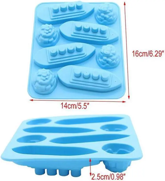 Alt view image 4 of 7 - 3Pcs Titanic and Iceberg Ice Cube Trays, Titanic Film Theme Ice Maker Chocolate Candy Soap Crayon Wax Melt Making Mold (Set of 3)
