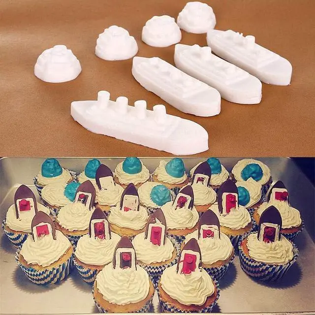 Alt view image 6 of 7 - 3Pcs Titanic and Iceberg Ice Cube Trays, Titanic Film Theme Ice Maker Chocolate Candy Soap Crayon Wax Melt Making Mold (Set of 3)