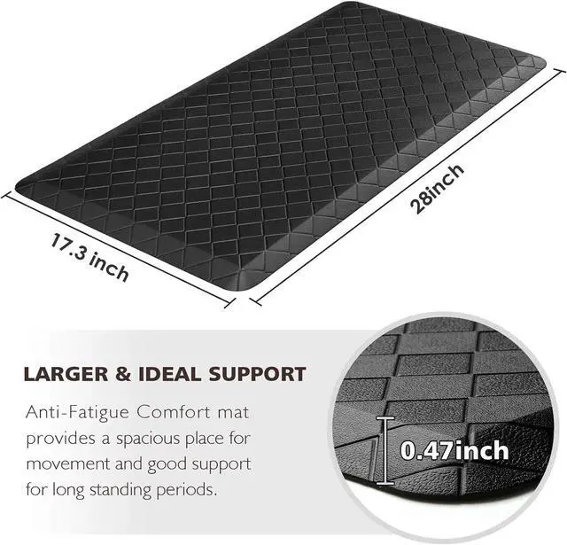 Alt view image 2 of 7 - HappyTrends Kitchen Mats for Floor Cushioned Anti-Fatigue Kitchen Rugs | Thick,Soft and Waterproof Non-Slip Mats and Rugs Heavy Duty Ergonomic Comfort Rug for Floor,Office,Sink,Laundry