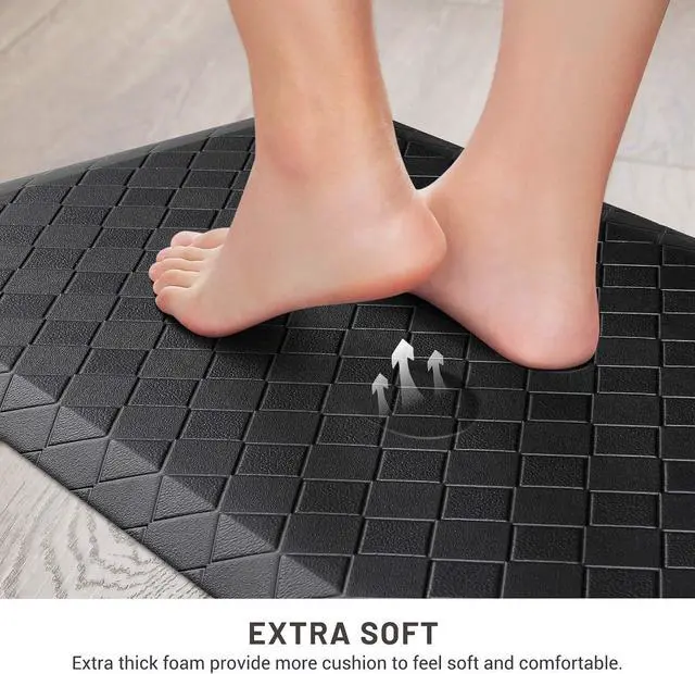 Alt view image 4 of 7 - HappyTrends Kitchen Mats for Floor Cushioned Anti-Fatigue Kitchen Rugs | Thick,Soft and Waterproof Non-Slip Mats and Rugs Heavy Duty Ergonomic Comfort Rug for Floor,Office,Sink,Laundry