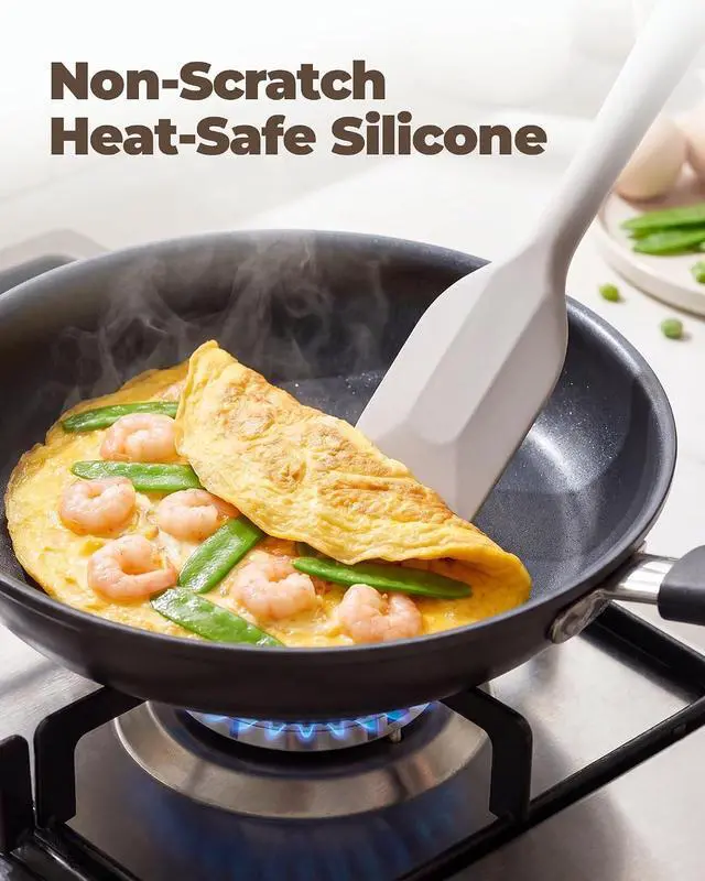 Alt view image 6 of 7 - Bake Choice 2 Pieces Silicone Spatula Set, Premium Steel Core | Heat Resistant Up to 600, Food Grade BPA Free Rubber Spatula Set, Cooking & Mixing, Non-Scratch for Non-Stick Cookware