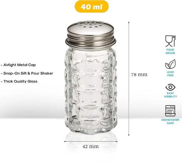 Alt view image 2 of 7 - Retro Style Salt and Pepper Shakers with Stainless Tops (2)