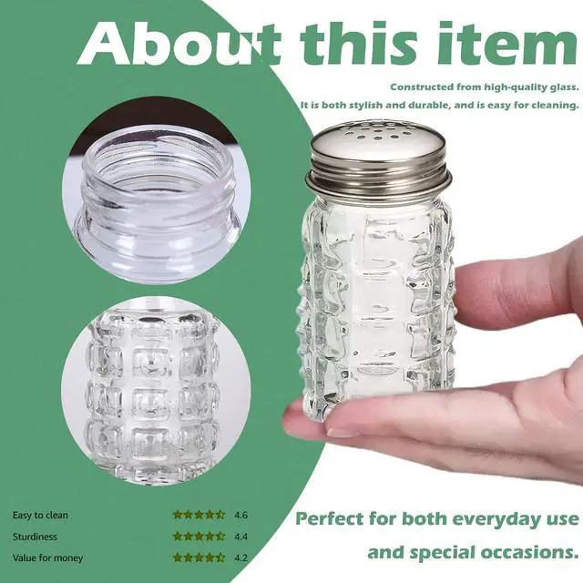 Alt view image 4 of 7 - Retro Style Salt and Pepper Shakers with Stainless Tops (2)