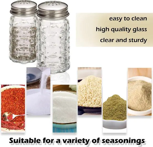 Alt view image 5 of 7 - Retro Style Salt and Pepper Shakers with Stainless Tops (2)
