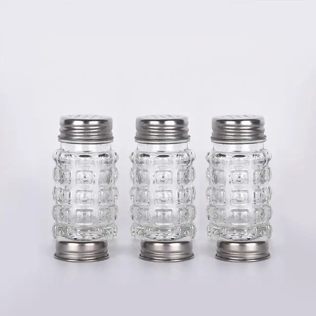 Alt view image 6 of 7 - Retro Style Salt and Pepper Shakers with Stainless Tops (2)