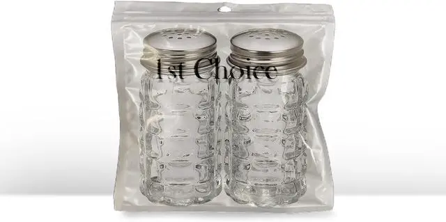 Alt view image 7 of 7 - Retro Style Salt and Pepper Shakers with Stainless Tops (2)