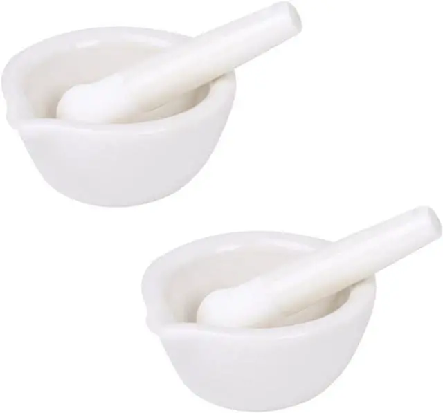 Main image of 2.5inch Pills Crusher, Ceramics Spice Mill Grinder Set, Handheld Seasoning Mills Grinder,Porcelain Mortar And Pestle Tools Set Grinding Bowls, Set Of 2