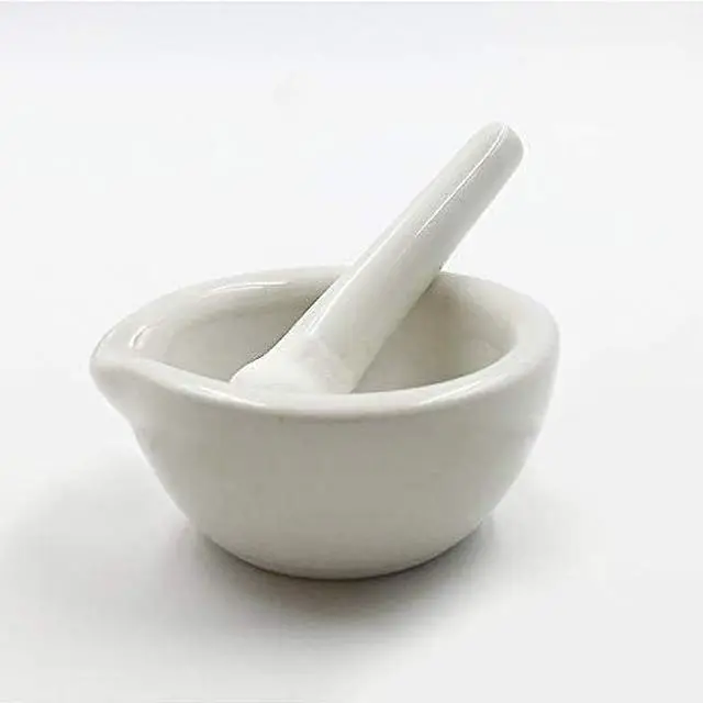 Alt view image 2 of 5 - 2.5inch Pills Crusher, Ceramics Spice Mill Grinder Set, Handheld Seasoning Mills Grinder,Porcelain Mortar And Pestle Tools Set Grinding Bowls, Set Of 2