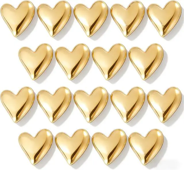 Main image of 18 Pcs Heart Fridge Magnets for Refrigerator Locker Whiteboard Decor, Gold | 1 In/2.5cm Small Cute Heart-Shaped Design, Hold for Notes Photos Home Kitchen School Office Use