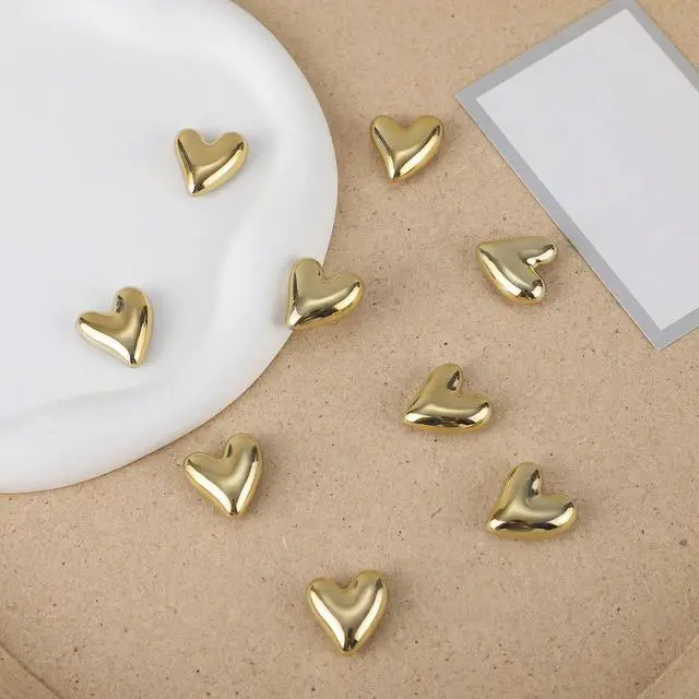 Alt view image 7 of 7 - 18 Pcs Heart Fridge Magnets for Refrigerator Locker Whiteboard Decor, Gold | 1 In/2.5cm Small Cute Heart-Shaped Design, Hold for Notes Photos Home Kitchen School Office Use