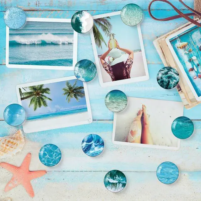 Alt view image 4 of 6 - MORCART 16PCS Fridge Magnets, Ocean Magnets Decoration for Refrigerator Locker Whiteboard Decorative Magnetic Board Cabinets Classroom Office Cubicle School Cute