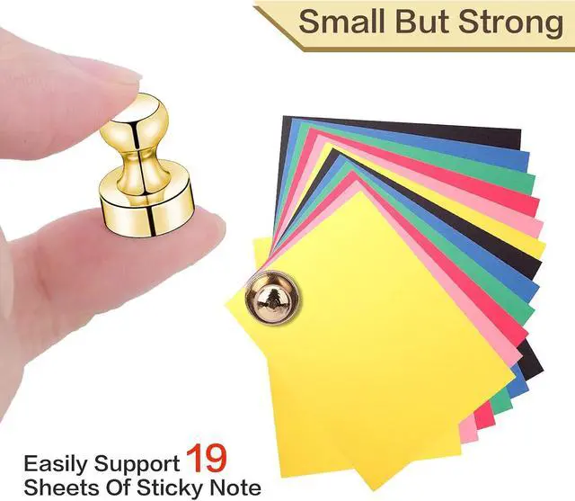 Alt view image 4 of 7 - LOVIMAG Fridge Magnets 20Pcs, Magnet for Refrigerator Whiteboard, Gold | Small Strong Neodymium Metal Cute Push Pin for Classroom, Kitchen, Accessories Decorative, Office, Calendar