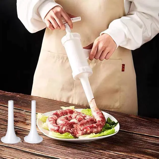 Alt view image 5 of 5 - Sausage Stuffer Tubes Sausage Stuffing Tools Plastic Funnels Attachment for Manual Sausage Stuffer3 Different Size