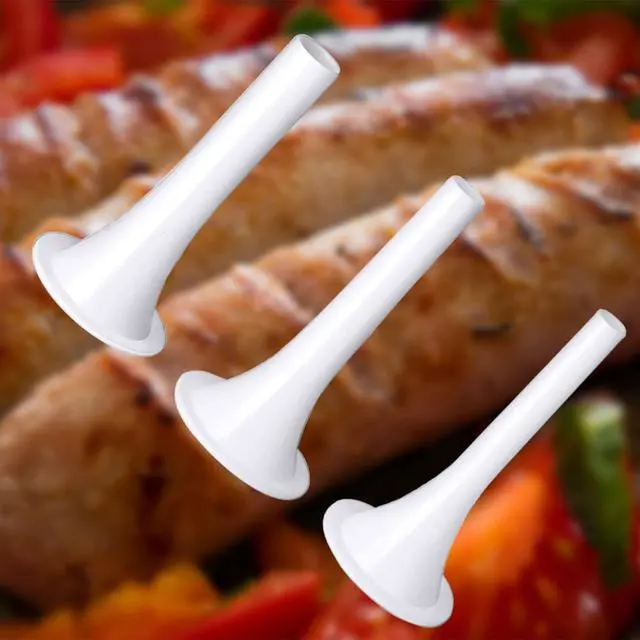 Alt view image 3 of 5 - Sausage Stuffer Tubes Sausage Stuffing Tools Plastic Funnels Attachment for Manual Sausage Stuffer3 Different Size