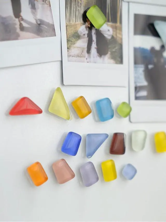 Alt view image 3 of 7 - 20 Pcs Cute Mini Refrigerator Magnets, Colorful Multiple Shapes Small Fridge Magnets, Strong Magnets for Fridge, Whiteboard, Kitchen, Office, and School