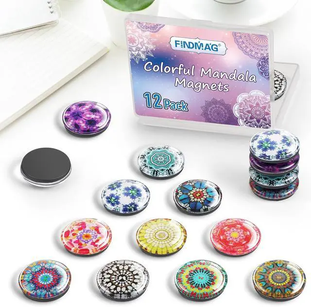 Alt view image 3 of 6 - FINDMAG 12 Pack Fridge Magnets, Refrigerator Magnets Decorative for Locker | Refrigerator Magnets for Whiteboard, Dry Erase, Kitchen, Cute Fridge Magnets, Fun Magnets for Classroom, Locker, Festival