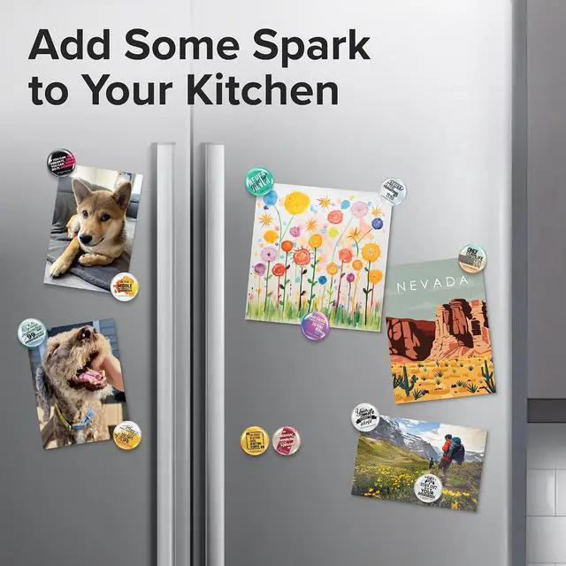 Alt view image 4 of 7 - Super Cute Glass Fridge Magnets, Motivational, 12 pcs | Decorative Refrigerator & Locker Magnets, Strong Grip, Great for Photos, Notes, Whiteboard, Office & School