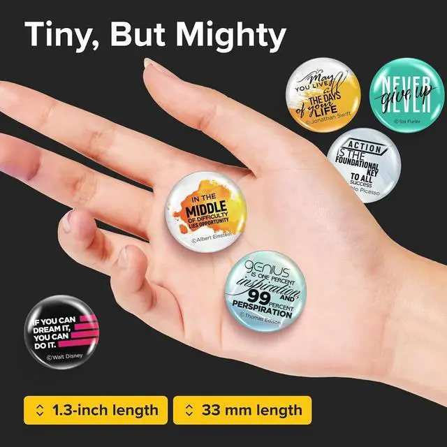 Alt view image 2 of 7 - Super Cute Glass Fridge Magnets, Motivational, 12 pcs | Decorative Refrigerator & Locker Magnets, Strong Grip, Great for Photos, Notes, Whiteboard, Office & School