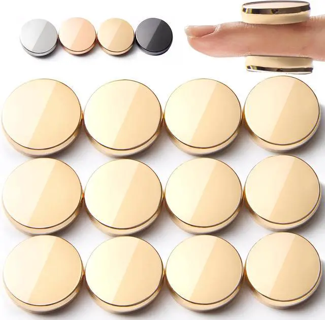 Main image of 12 Pcs Strong Cool Goth Round Fridge Magnets,Small Heavy Duty Refrigerator,Magnets,for Whiteboard,Locker,Chalkboard,Office,Kitchen,Decorative Locker Magnets for Adults,Teachers(Glod)