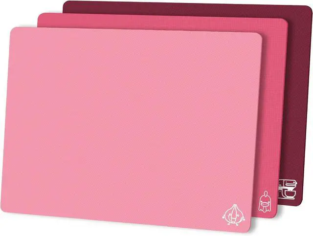 Main image of ZVP Flexible Plastic Cutting Board Set of 3 Gradient Color, Colorful Chopping Boards, BPA Free Mats, Non Slip, Dishwasher Safe, 15x12 Inch, Pink Multi-Color