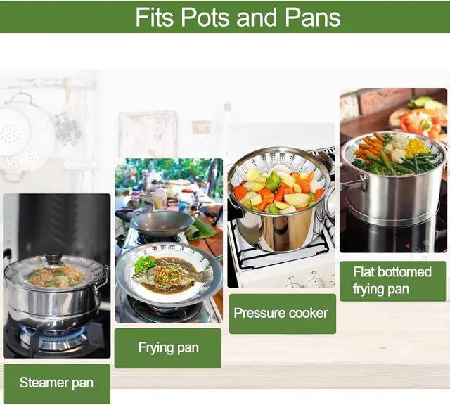 Alt view image 4 of 7 - Steamer Basket for Cooking Premium 304 Stainless Steel Steamer Basket, 3rd Gen Folding Expandable Steamers, Suitable for Cookware Pot, Fit for Fish Vegetables Pasta Eggs (Small (5.5 to 9.05))