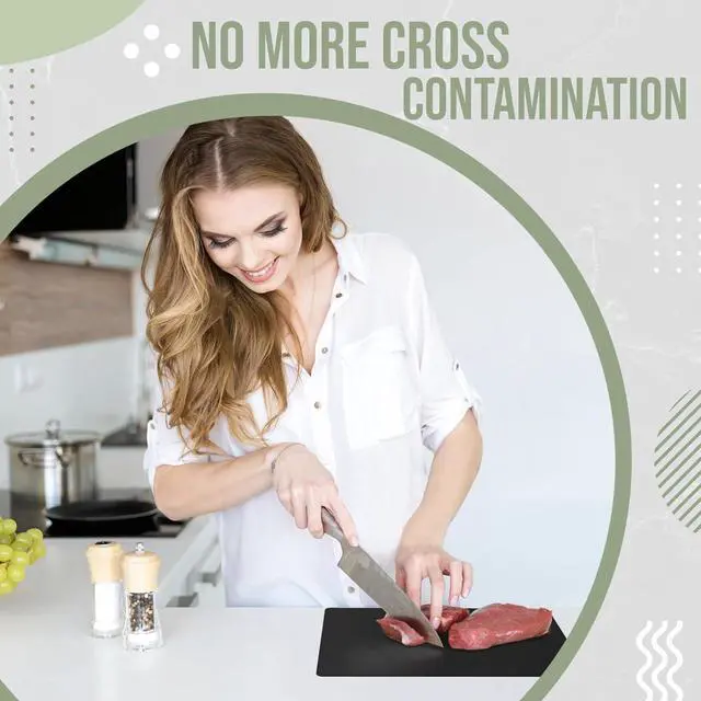 Alt view image 5 of 7 - Crown Display Disposable Cutting Boards for Kitchen 15 Count Black Cutting Board 10 Inch X 13.5 Inch Flexible Cutting Boards For Kitchen ~ Patent Pending ~ Recyclable Disposable Cutting Board Sheets