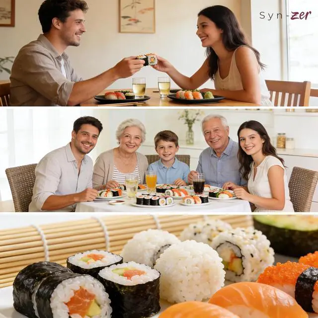 Alt view image 7 of 7 - Syn-zer Bamboo Sushi Mats 2-Pack, 9.5" Rolling Tool for Maki | DIY Sushi Making, Reusable Roller, Kitchen Tool, Hand Rolls, Maki, Sushi Prep