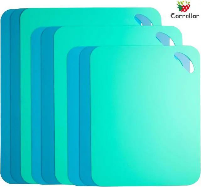 Alt view image 7 of 7 - Plastic Flexible Cutting Mats for Kitchen, 3pcs Color Coded Chopping Board Set, Cutting Board Sheet for Kitchen Cooking, Dishwasher Safe14.6x11.6"