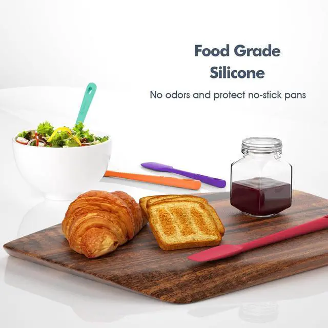 Alt view image 5 of 7 - ChefAide 4 Pieces Silicone Spatula Set, Food Grade Rubber Spatula, Upgrade Strong Handle with Ergonomic Grip, Heat Resistant for Nonstick Cookware, Cooking