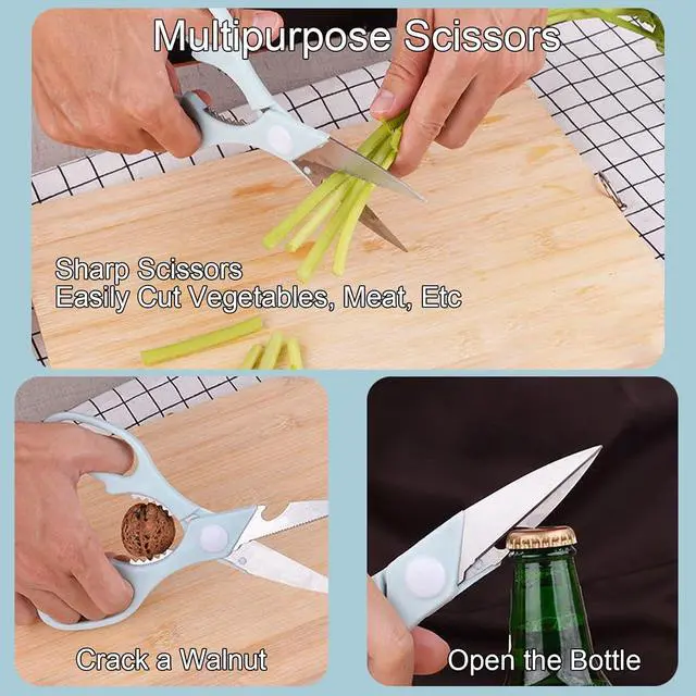 Alt view image 3 of 7 - Magicorange Travel Cutting Board Set, 4 Pcs Portable Mini Camping Knife Set | Plastic Cutting Board Set & Stainless Steel Knife with Sheath, Fruits & Vegetable Peeler Scissors,Blue
