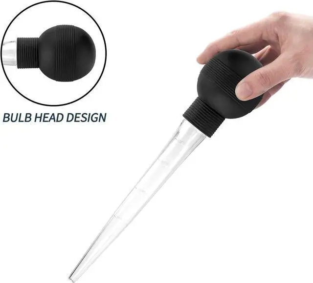 Alt view image 5 of 6 - Kendane Turkey Baster With Cleaning Brush, Baster Syringe | for Home Baking and Roaster Turkey,Include Detachable Food Grade Bulb with Double Scales for Grill Baking Kitchen Cooking