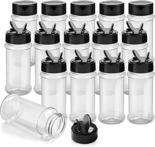 Main image of TUZAZO 3 Oz Spice Jars Plastic Seasoning Containers, 14 Pcs | Small Travel Spice Bottles with Shaker Lids, Refillable Empty Spice Containers for Camping, Herbs, Powders, Glitters