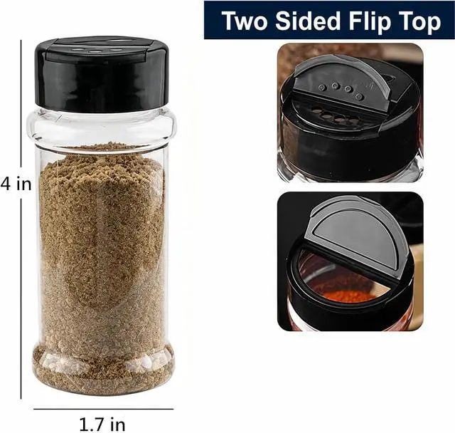 Alt view image 2 of 7 - TUZAZO 3 Oz Spice Jars Plastic Seasoning Containers, 14 Pcs | Small Travel Spice Bottles with Shaker Lids, Refillable Empty Spice Containers for Camping, Herbs, Powders, Glitters