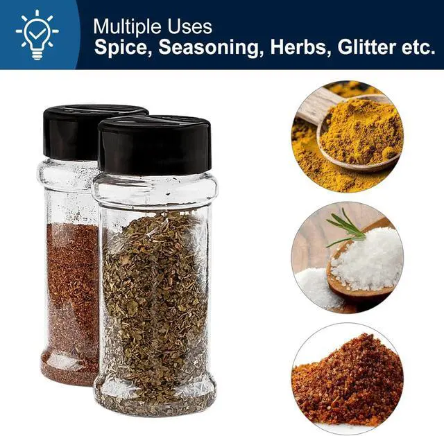 Alt view image 3 of 7 - TUZAZO 3 Oz Spice Jars Plastic Seasoning Containers, 14 Pcs | Small Travel Spice Bottles with Shaker Lids, Refillable Empty Spice Containers for Camping, Herbs, Powders, Glitters