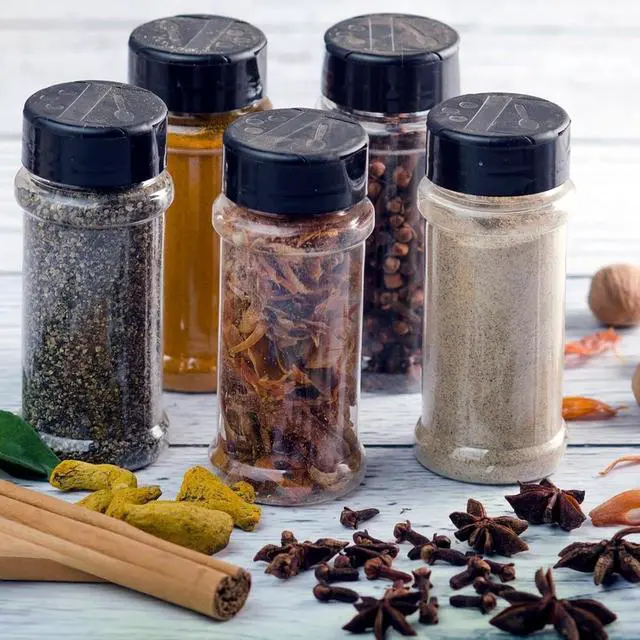 Alt view image 4 of 7 - TUZAZO 3 Oz Spice Jars Plastic Seasoning Containers, 14 Pcs | Small Travel Spice Bottles with Shaker Lids, Refillable Empty Spice Containers for Camping, Herbs, Powders, Glitters