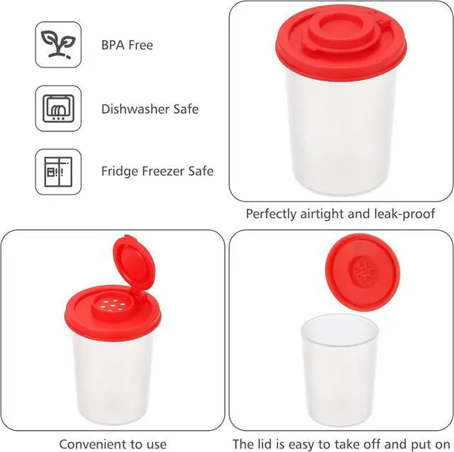 Alt view image 4 of 7 - Accmor Salt and Pepper Shakers, 3oz Salt Shaker to go Moisture Proof Salt Pepper Shakers Spice Container Dispenser for Camping Picnic Lunch Boxes Travel Kitchen
