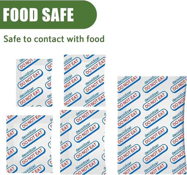 Alt view image 2 of 7 - 110 Packs 100CC Food Grade Oxygen Absorbers (10 Packs in Individual Vacuum Bag, 11x Packs of 10), Oxygen Absorbers for Food Storage, with Oxygen Indicator, for Mylar Bags, Mason Jars, Canning