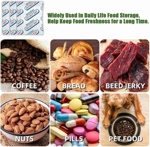 Alt view image 7 of 7 - 110 Packs 100CC Food Grade Oxygen Absorbers (10 Packs in Individual Vacuum Bag, 11x Packs of 10), Oxygen Absorbers for Food Storage, with Oxygen Indicator, for Mylar Bags, Mason Jars, Canning