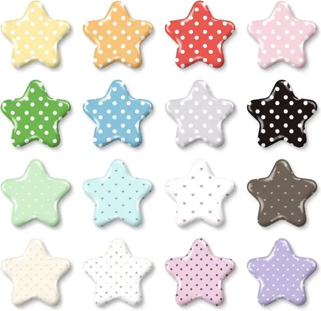 Main image of 16 Pcs Resin Fridge Magnets, Polka Dot Star Refrigerator Magnets | Scratch-Proof & Fade-Resistant, Cute Small Funny Decor for Whiteboard Kitchen Office Locker Cabinet School, Ideal Gift