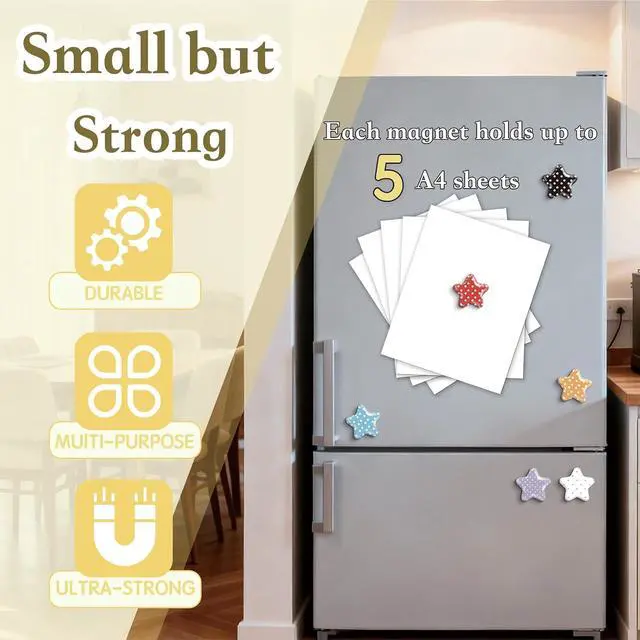 Alt view image 4 of 7 - 16 Pcs Resin Fridge Magnets, Polka Dot Star Refrigerator Magnets | Scratch-Proof & Fade-Resistant, Cute Small Funny Decor for Whiteboard Kitchen Office Locker Cabinet School, Ideal Gift