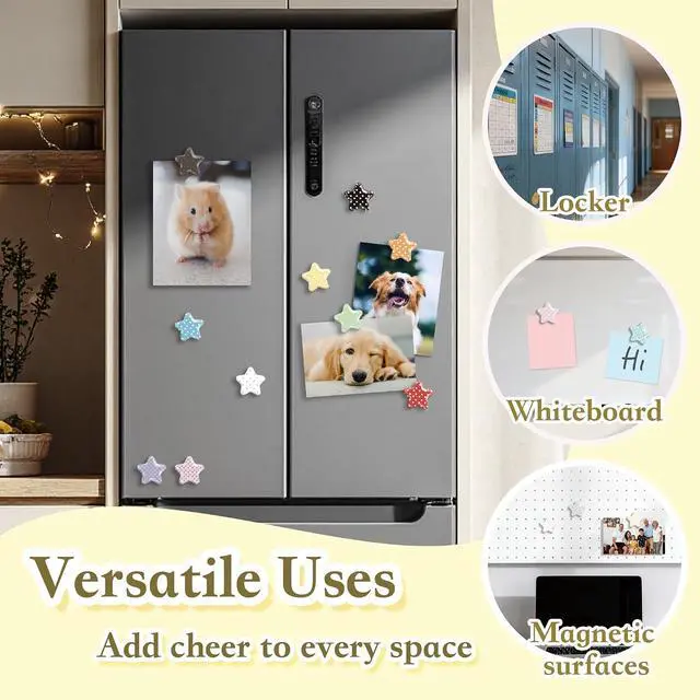 Alt view image 5 of 7 - 16 Pcs Resin Fridge Magnets, Polka Dot Star Refrigerator Magnets | Scratch-Proof & Fade-Resistant, Cute Small Funny Decor for Whiteboard Kitchen Office Locker Cabinet School, Ideal Gift
